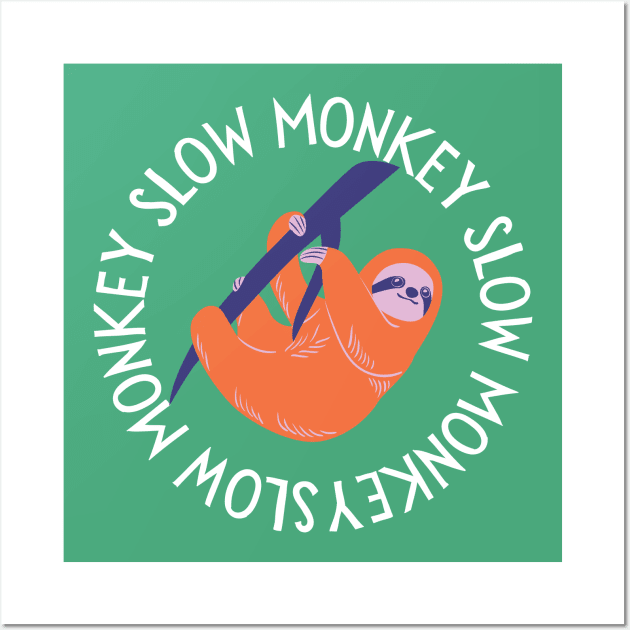 Slightly Wrong Sloth Monkey Wall Art by waltzart